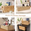 HOMESTEAD 2-Pack Rectangular Seagrass Storage Baskets with Built-In Handles, Handwoven