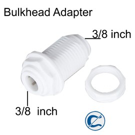PureSec 3/8 Bulkhead Fitting 3/8 O.D. Tube use Push to Connect Fitting(5, 3/8" Tube O.D.)