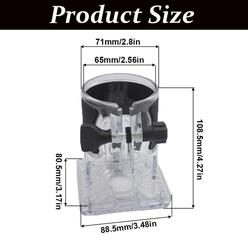 Electric Hand Trimmer Wood Router Base with Quick Fixation, Protective