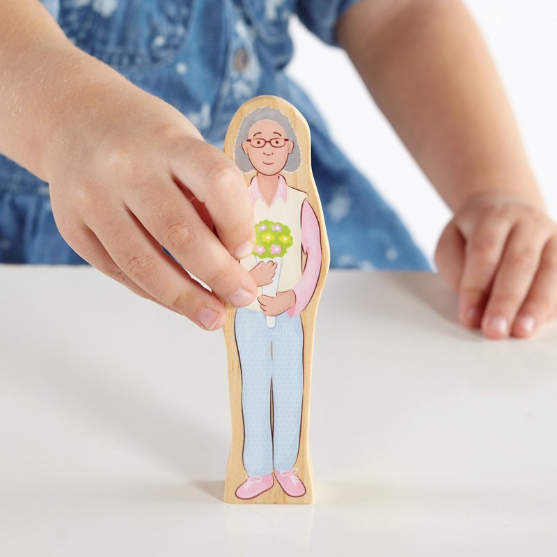 Guidecraft Wedgies Family Set of Wooden Figures - Kids Learning