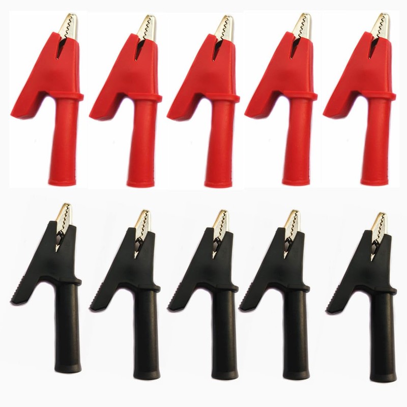 GDQLCNXB Full Insulated Crocodile Clips with 4mm Socket Banana Jack
