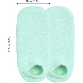 Calcetines hidratantes, calcetines para el cuidado de los pies, hidratantes, nutritivos, eliminan la sequedad agrietada, calcetines de gel reutilizables para los pies (Green)