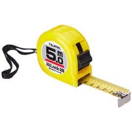 Tajima H5P50MYD Hi Lock Tape Measure (Length 5 m, Width 25 mm, ABS Housing, Coated Steel Tape Measure, Retraction Shock-Absorbed, with Hand Strap)