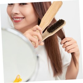 VICASKY Boar Bristle Straightening Comb Wooden Hair Brush for Detangling and Styling Curly to Long Hair for Women Ergonomic Design