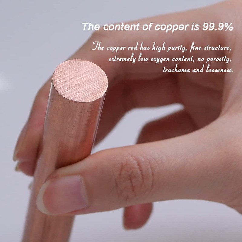 Ququyi 99.9% Pure Copper Round Rod 3/4" OD 8" Length