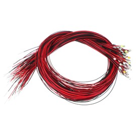 PATIKIL 0603 Pre-Wired Micro LED Set, 100 Pcs Pre-soldered Mini Light Emitting Diodes Surface Mount Device for Model Building, DIY, Science Projects, 9.8" Length, 10 Colors