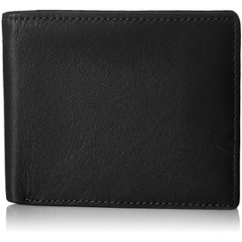 Royce Leather Men's RFID Blocking Bifold Wallet in Leather with Double Id Display, Black, One Size
