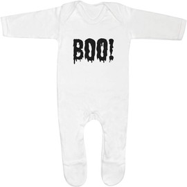 Azeeda 6-12 Month 'Boo!' Baby Romper Jumpsuit/Sleep Suit (SS00094853)