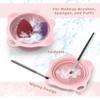 Foldable Silicone Makeup Brush Cleaner Pad Bowl, YalsFTY Portable Mat