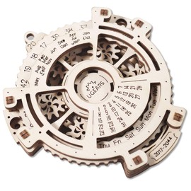 Ugears 3D Puzzles for Adults Date Navigator Mechanical Model Wooden Puzzle Brain Teaser Construction Craft Kits for Adults DIY Puzzle Eco Friendly Woodcraft Building Set