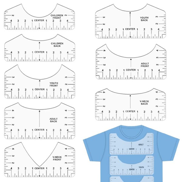 Handmade Ruler, Curve Ruler, T-shirt, Ruler Guide, PVC, Transparent, T