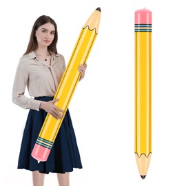 Dalycro 43-Inch Inflatable Pencil - Giant Blow Up Pencil Colorful Inflatable Crayons, Birthday Party Supplies, and Room Decoration (Yellow, 43in)