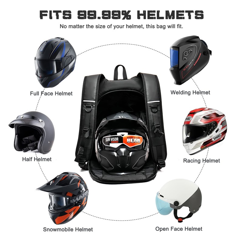 WEPLAN Motorcycle Backpack,waterproof helmet backpack for Men and women,Motorcycle Tail