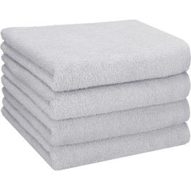 Betz Hand Towel Set of 4 Berlin Size 50 x 100 cm 100% Cotton - Good Drying Lightweight Quality - Ideal for Sports, Beach, Travel Colour Silver Grey