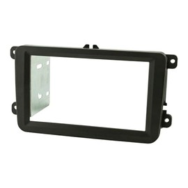 tomzz Audio 2457-037-3 Double DIN Radio Faceplate Compatible with VW Golf 5+6 Touran Passat Caddy EOS Tiguan Scirocco Skoda Seat Black for Motorised Screens