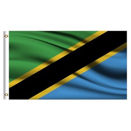 Nation Flag Outside 3x5 Compatible with Tanzania,Country Double Sided Banner