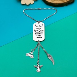 Guardian Angel Hanging Ornaments Car Pendant for Home Vehicle Drive Safe Gifts New Driver Gifts for Son Daughter Niece Nephew Driving License Gifts Sweet 16 Gifts Rearview Mirror Hanging Ornament