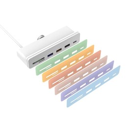 Networx 7-in-1 USB-C Hub for iMac 24" with Matching Colour Stickers - White