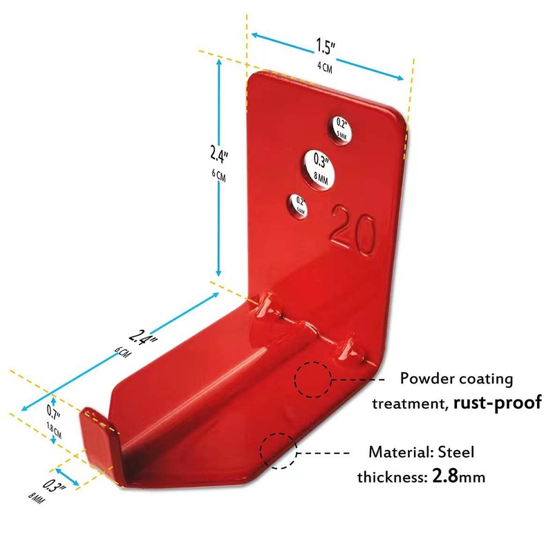 QMARK 4 Pack of Fire Extinguisher Bracket, Wall Mount Hook,