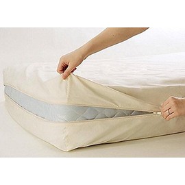 100% Natural Cotton Fleetwood Cotton Mattress Cover, Zips Around The Mattress