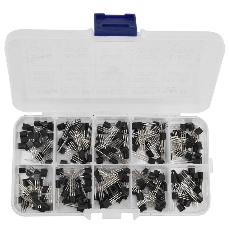 CYTGOUPER 200 Pieces Transistors Assortment Kit, 10 Values BC327‑BC558, NPN