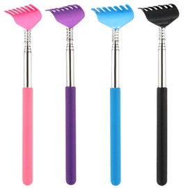 Back Scratcher 4 Pack Stainless Steel Back Scratcher for Men Women Portable Back Scratchers Extendable Gratte Dos with Rubber Handles