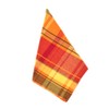 Terracotta Orange Holiday Harvest Plaid Design Cotton Napkin. 20" Square.