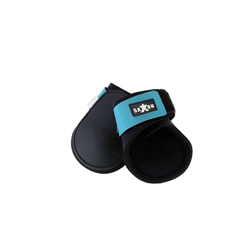 Saxon Contoured Fetlock Boots, Black/Blue, Cob