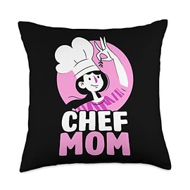 Mama Cooking Mothers Day Cute Kitchen Chef Mom Cook Mommy Mama Mother's Day Throw Pillow, 18x18, Multicolor