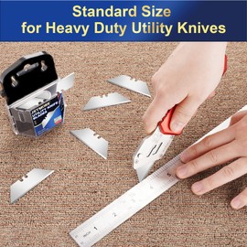 JETMORE Utility Knife Blades, 50 Pack Box Cutter Blades, SK5 High Carbon Steel Utility Blades, Standard Size Blades for Box Cutter, Sharp Box Cutter Blades Refills, Razor Knife Blades for Cutting