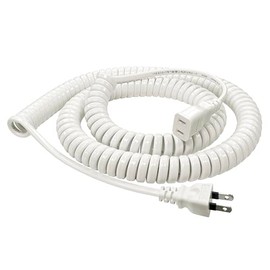 F-Factory 電源用カールコード 業務用カールコード（最大3m伸縮）ホワイト/FE-EPC-CCE1-W30