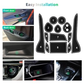 GAFAT Toyot-a C-HR/Hybrid 2016-2023 Non-Slip Mats, CHR 2022 Rubber Mats Non-Slip, Centre Console Cup Holder Door Seam Mats for C-HR UK, Compatible with Toyota CHR Accessories (White)
