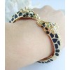 Unique Animal Giraffe Bracelet Bangle Cuff Clear Austrian Crystal (Gold-Tone