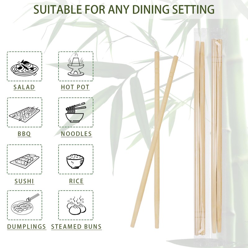 800 Pairs 9 Inch Disposable Bamboo Chopsticks Bulk