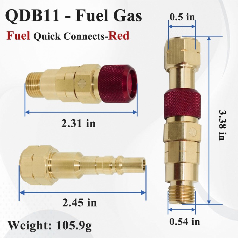 Ebrmeiwo QDB10 Quick Disconnect Kits for Torches with Check Valves,