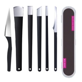 6-piece foot therapy set, stainless steel foot care tool trimmer, foot therapy supplies, toenail pliers, scab removal corn knife, dead skin scraper for nail inlay care (black)