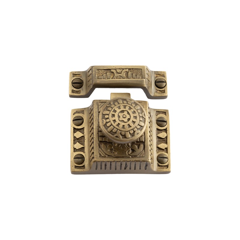 STALLION HARDWARE Antique Brass Cabinet Latch - Durable Solid Brass,
