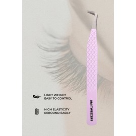 GMI Lash Tweezers - Set of 5 Stainless Steel Eyelash Extension Tweezers - Multipurpose for Individual Extensions (Pink)