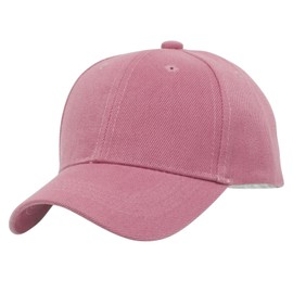 TOP HEADWEAR Blank Kids Youth Baseball Adjustable Hook and Loop Closure Hat - Light Pink