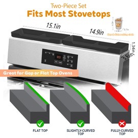 BoBoWalk 30 Inch Magnetic Silicone Stove Top Shelf, Heat Resistant Spice Rack for Kitchen, Space Saving Organizer with 6 Sticky Pads, Fits Back of Stove（Black 30''x3.8''）