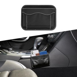 HAOBO Car Seat Side Pocket Organizer, Mini Leather Car Seat Storage Bag, Auto Document Card Cell Phone Sunglasses Holder Tray Pouch, Phone Holder Tray Pouch Vehicle Seat Gap Filler for Keys Documents