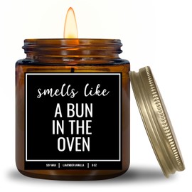 YouNique Designs Pregnancy Announcement Candle for Grandparents Dad Family Uncle Aunt, 9 Oz, Pregnancy Reveal to Parents, White All Natural Soy Vegan Aromatherapy Candles (Lavender & Vanilla A)