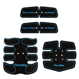 FlexBody Muscle Toning and FlexAbs Abdominal Stimulator Replacement Pads Set, Black and Blue