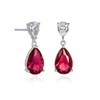 Diamond Treats 925 Sterling Silver Earrings for Women with Red