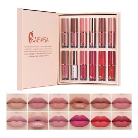 Set De 12 Labiales Mate De Larga Duración Pintalabio Regalo