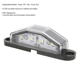Super Bright 4-LED License Plate Light for Trailer RV Van Truck, Waterproof Lamp with Easy Installation