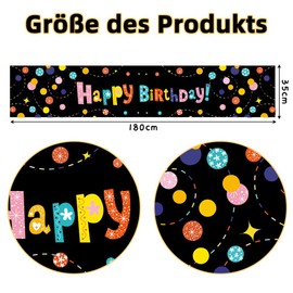 Table Runner Birthday - Children's Birthday Decoration Man Table Decoration Birthday, Happy Birthday Table Runner for Boys Girls Party Birthday Decoration Indoor and Outdoor Family Dinner 35 x 180 cm
