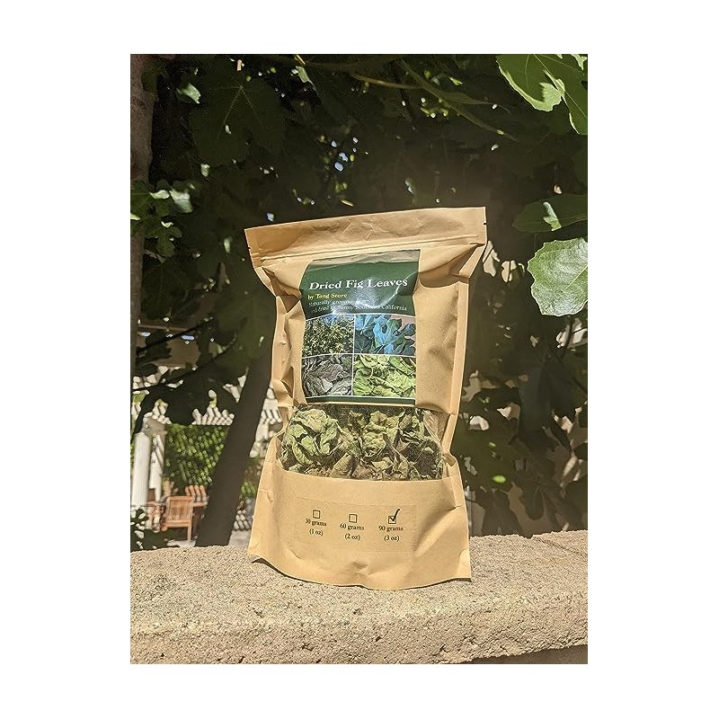 1 oz (30 grams) Organic Ficus carica leaves, Dried smashed