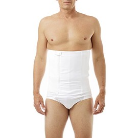 Underworks BELLY BUSTER! 12-inch Zip-N-Trim Brief Girdle for Men, Waistline - Medium 33-36, White