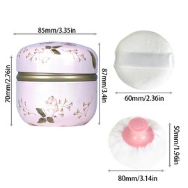 3.35in Dusting Powder Puffs And Container for Portable Soft Dusting Powder Container with Puff For Home Travellarge Body Container Talcum Cornstarch(Pink)